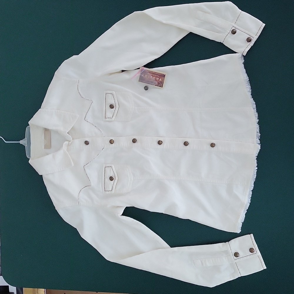 Arizona Jean Company White Button-Down Western Shirt